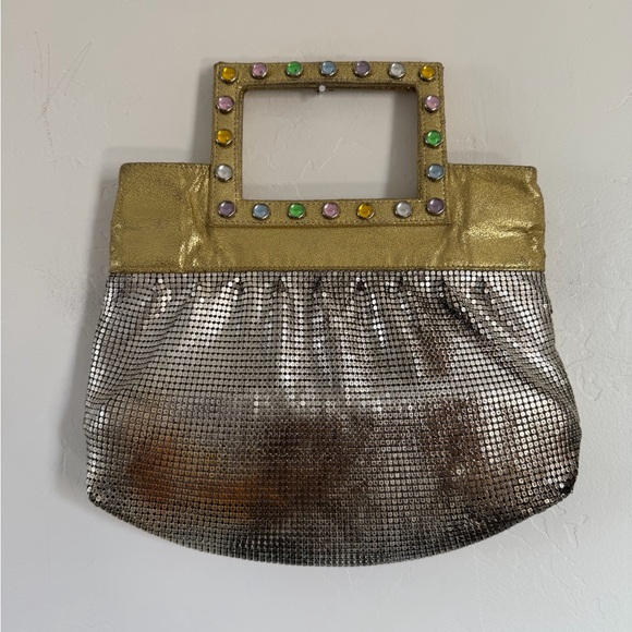 Whiting & Davis Gold and Silver Rinestone Clutch - Picture 5 of 8